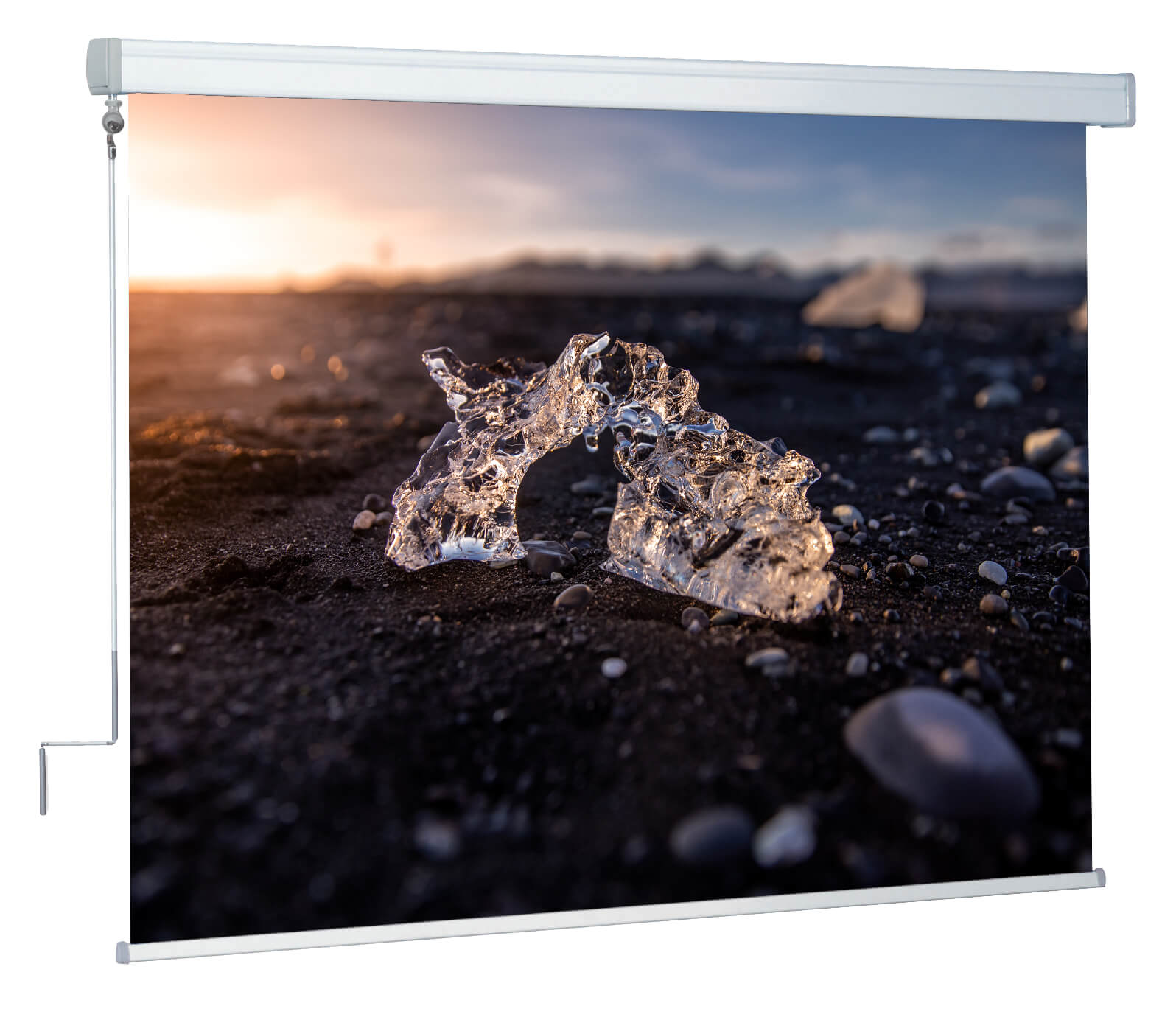 WS P ClassicScreen-Kurbel, 4:3, 168 x 126 cm, mattweiß BE/BL 1.0 Gain